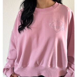 NWT Coach Women's Heart Crewneck Medium Pink Coach sweater worn a few times